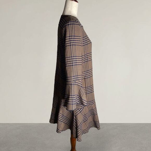 Cabi Flounce Tartan Plaid Jacket in Brown small houndstooth fall peplum 3902 - Picture 5 of 10